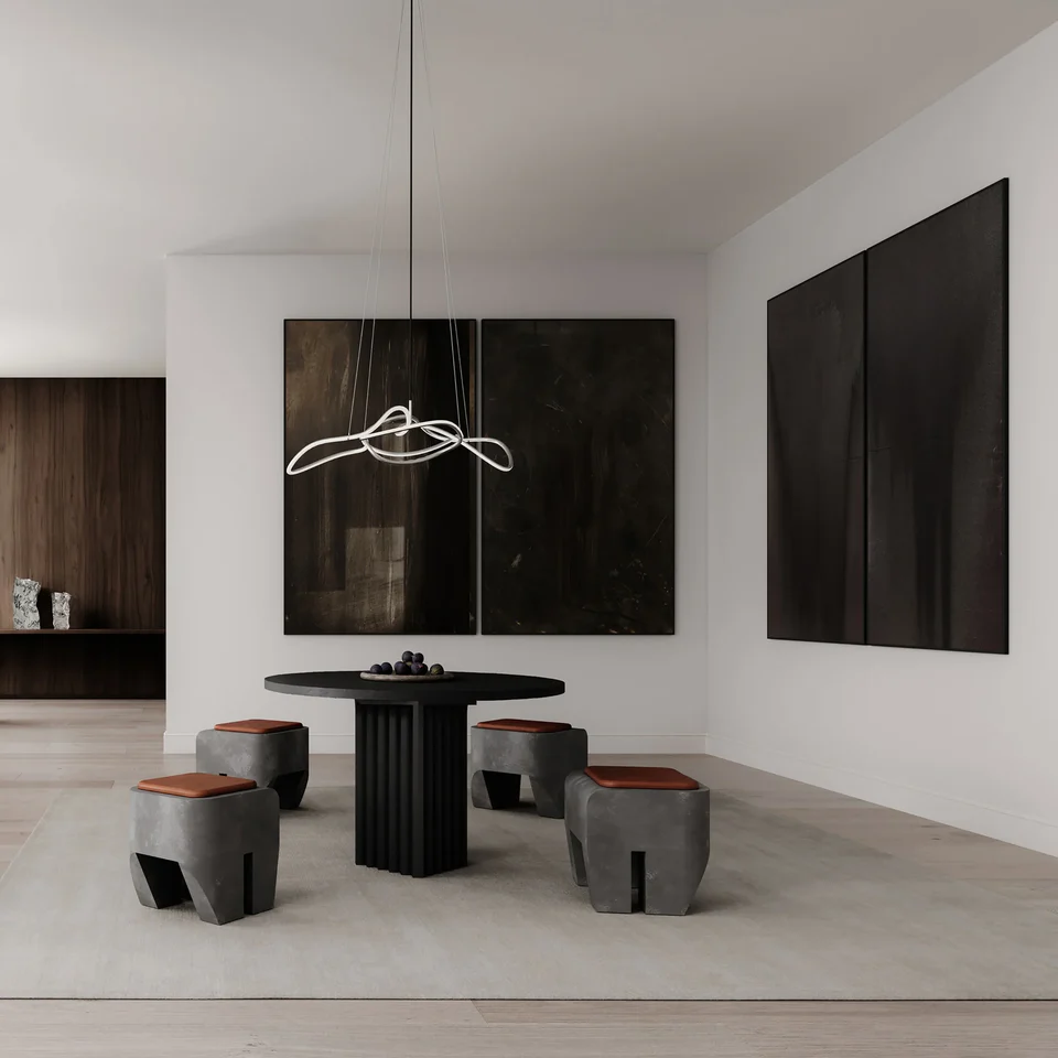 Sculpt雕塑感凳 - 混凝土灰