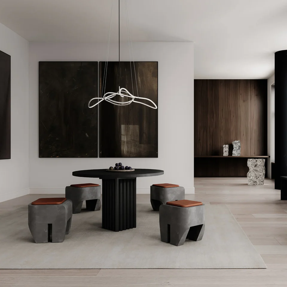 皺褶花瓶,中型 - 鉻銀