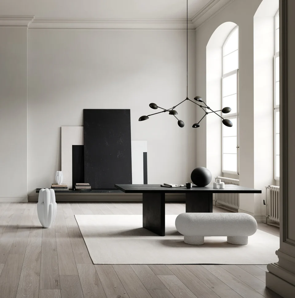 綻放花瓶,細長大 - 骨白色