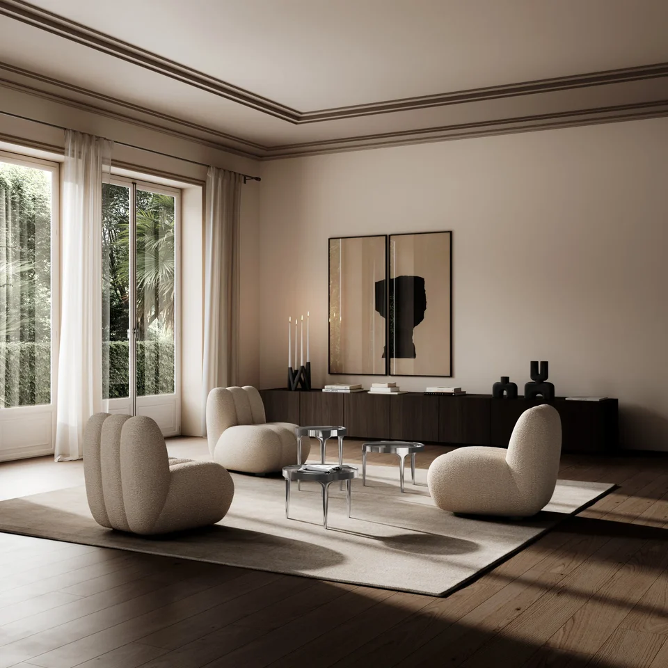 幻影桌,低 - 鉻銀