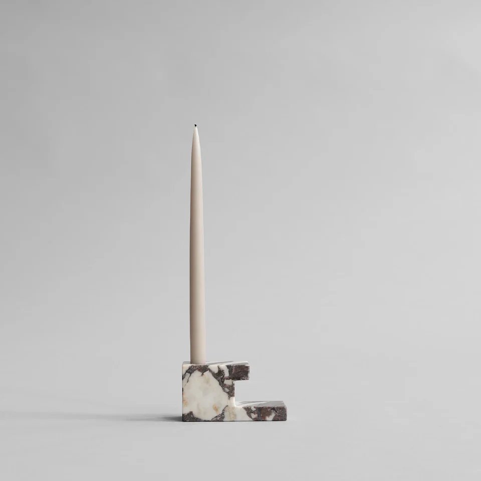 磚形燭台,低 - 大理石紋路