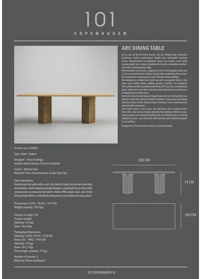 Arc餐桌 - 原色橡木