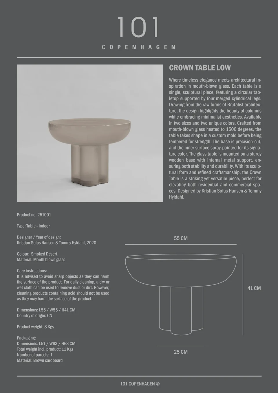 皇冠桌,低 - 霧沙色