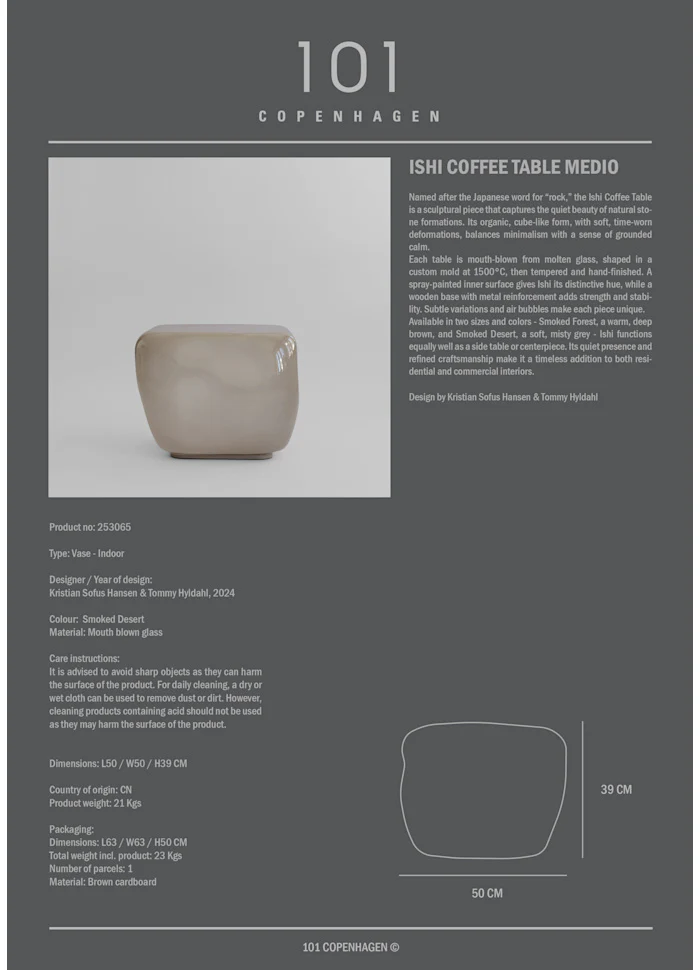 Ishi 咖啡桌, 中 - 煙燻沙漠色