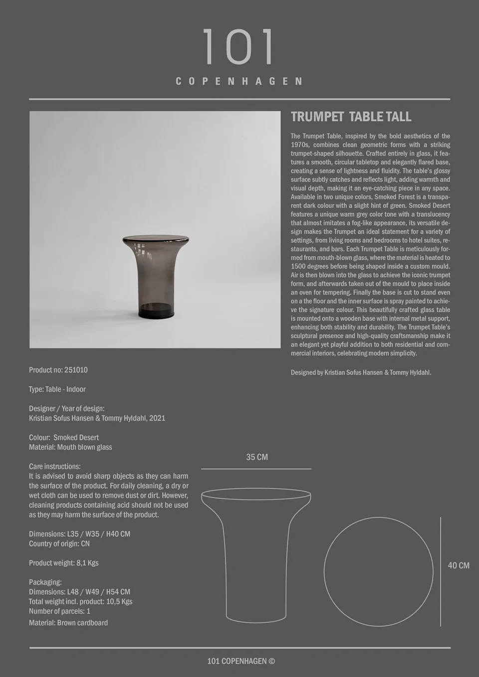 Trumpet高桌 - 透沙色