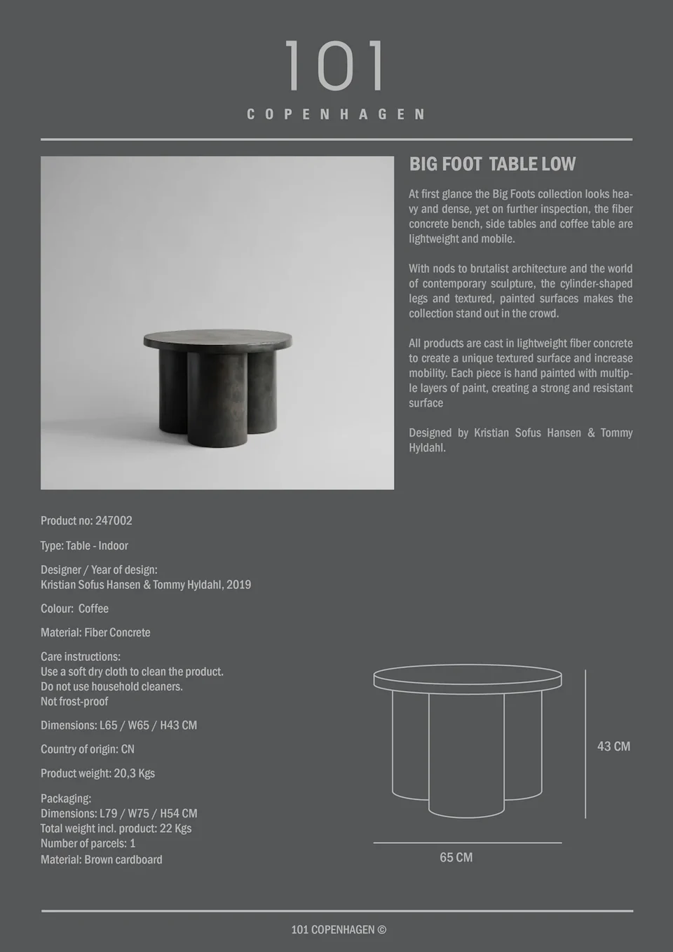 Big Foot 大腳矮桌 - 咖啡色