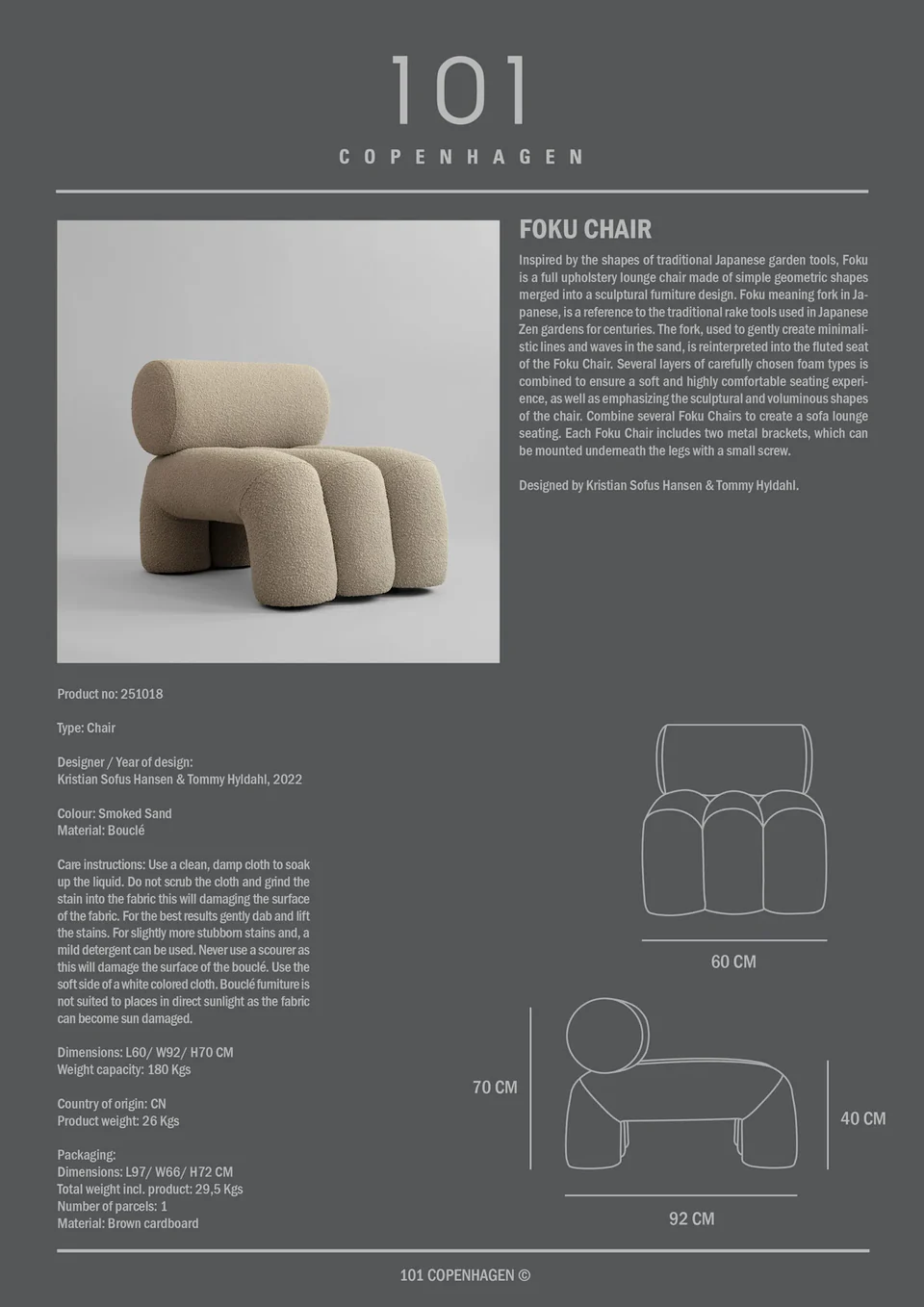 Foku 叉子椅 - 煙燻沙色