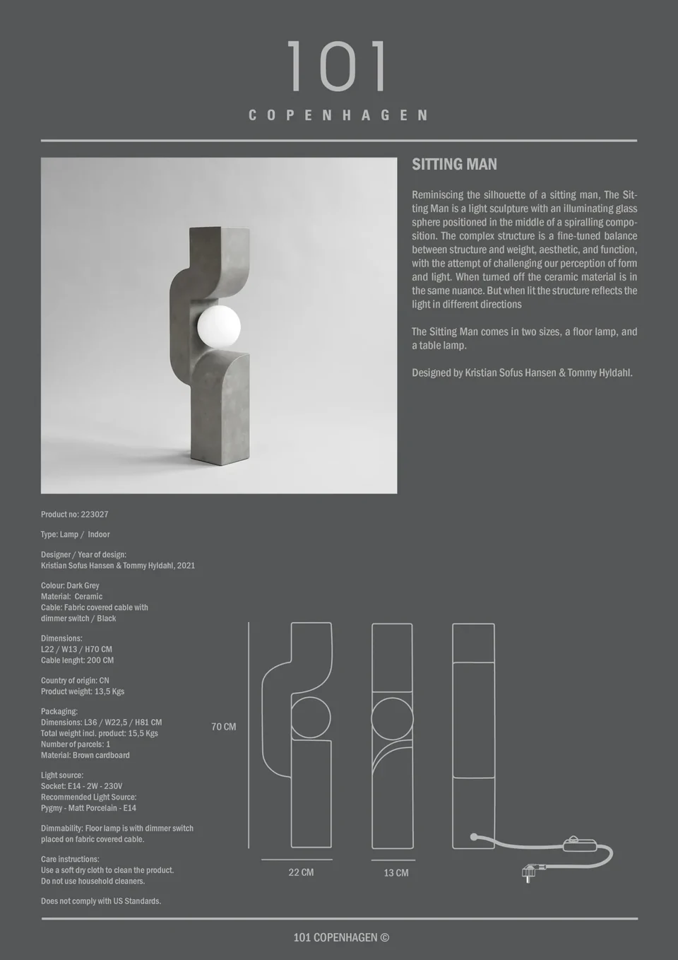 坐著的人,大 - 深灰色