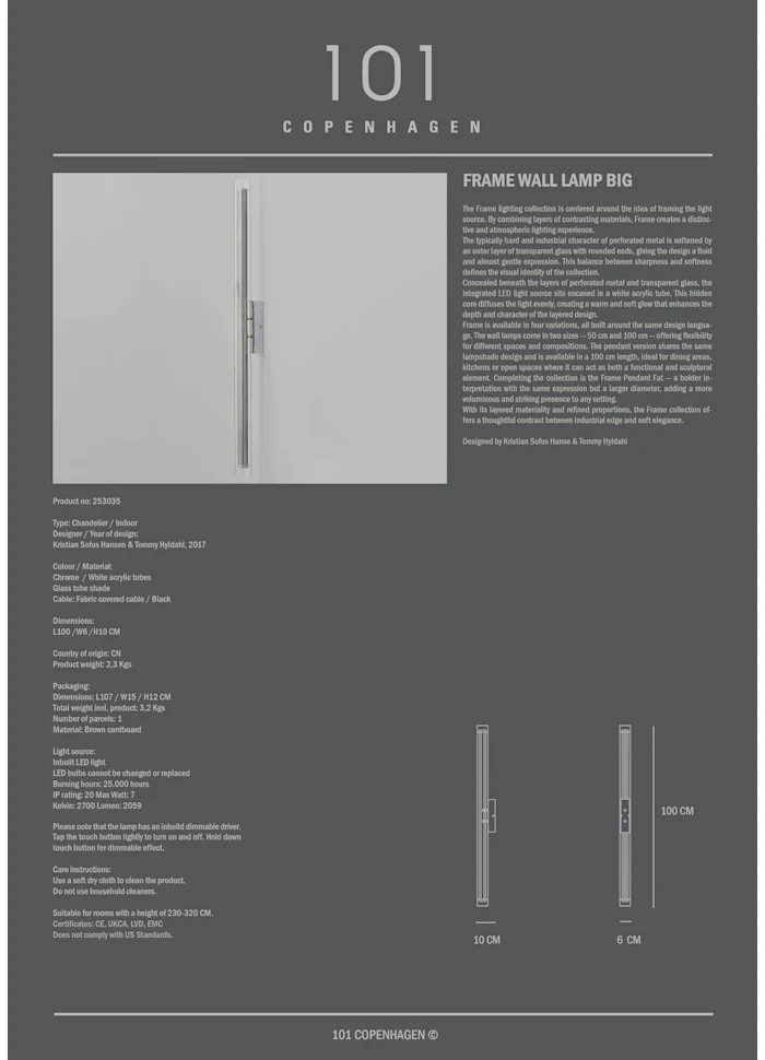 Frame壁燈, 大 - 鍍鉻