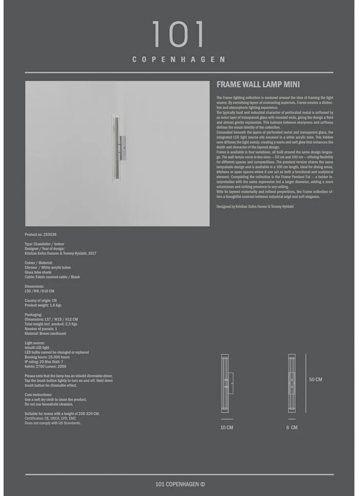 Frame壁燈,小 - 鍍鉻