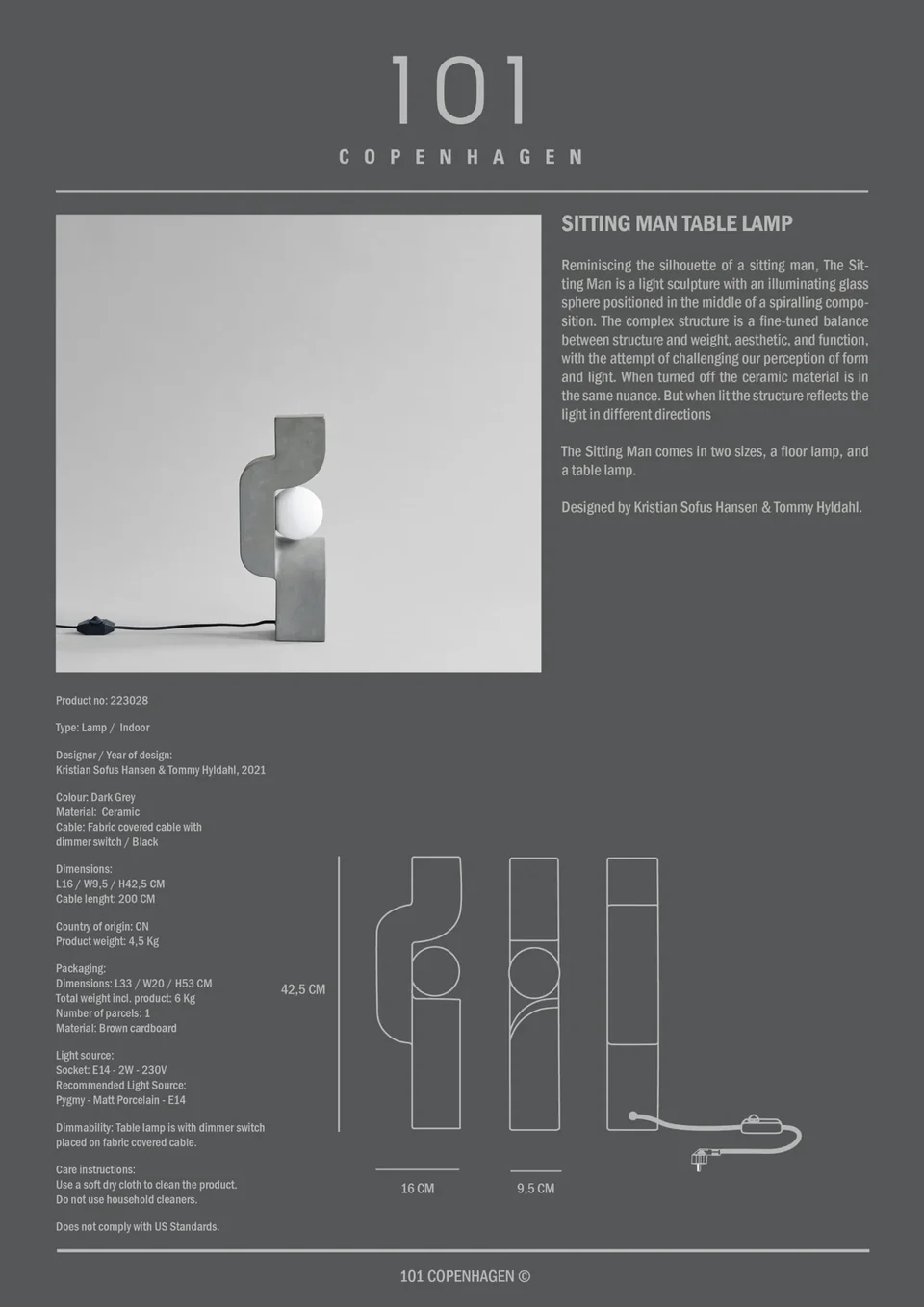 坐著的人,迷你 - 深灰色