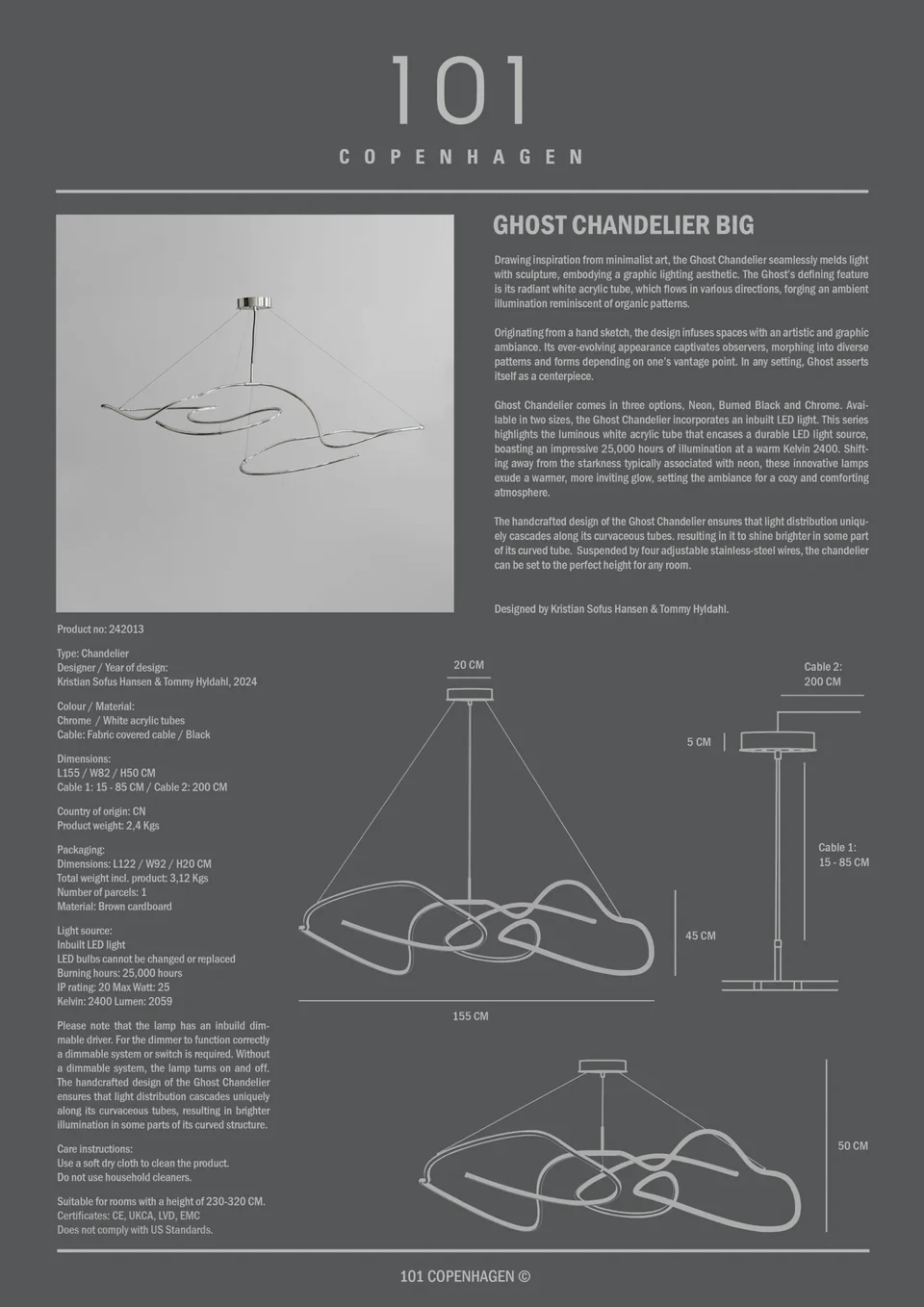 幽靈枝形吊燈,大 - 鉻色