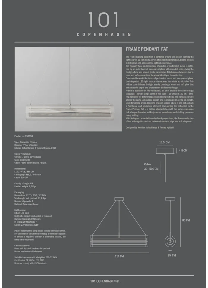 Frame吊燈, 大直徑款 - 鍍鉻