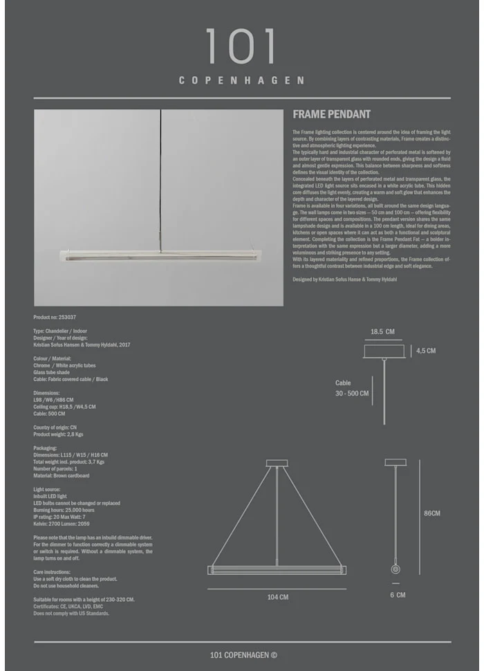 Frame吊燈 - 鍍鉻