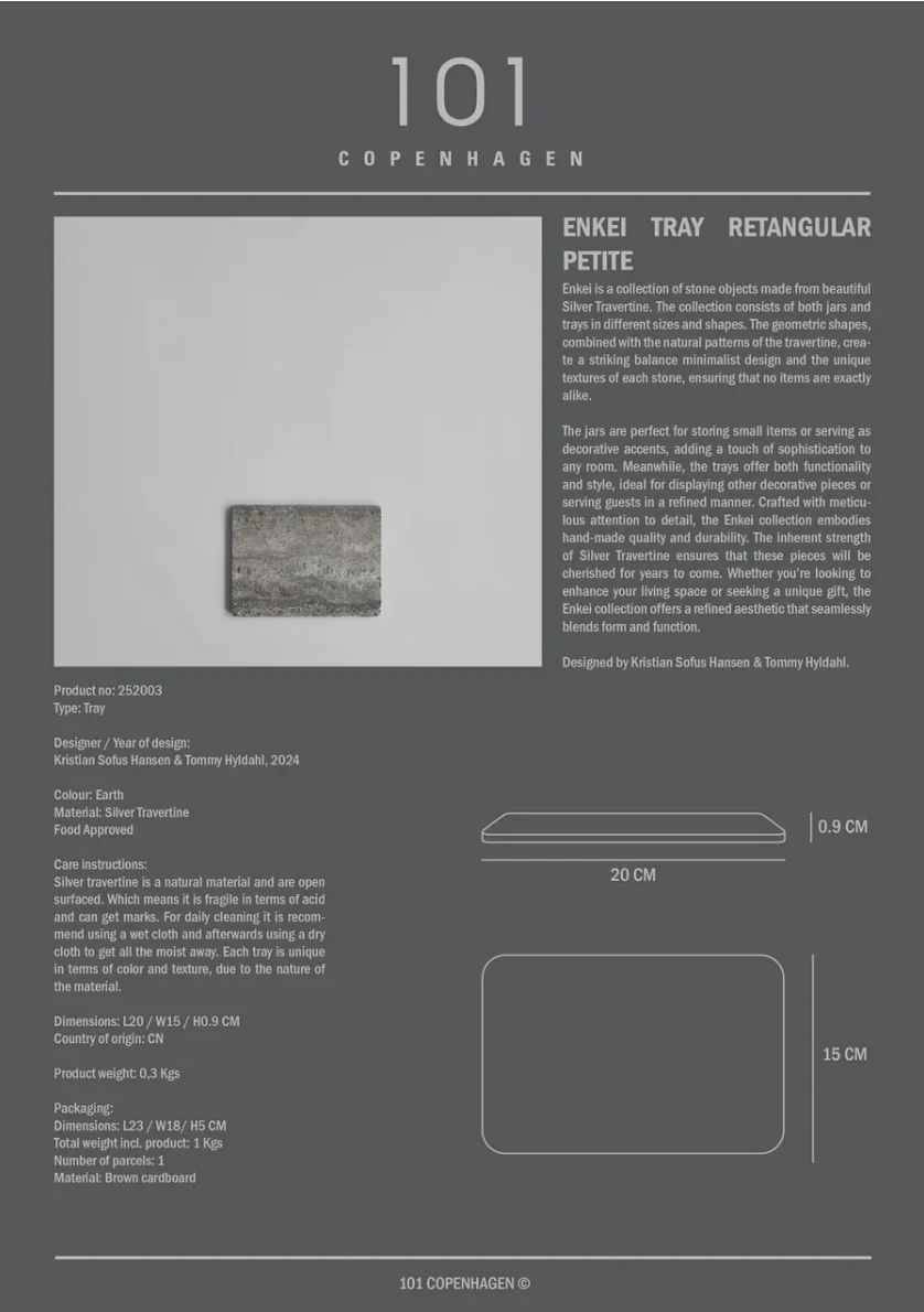 環形長方托盤,小 - 大地色