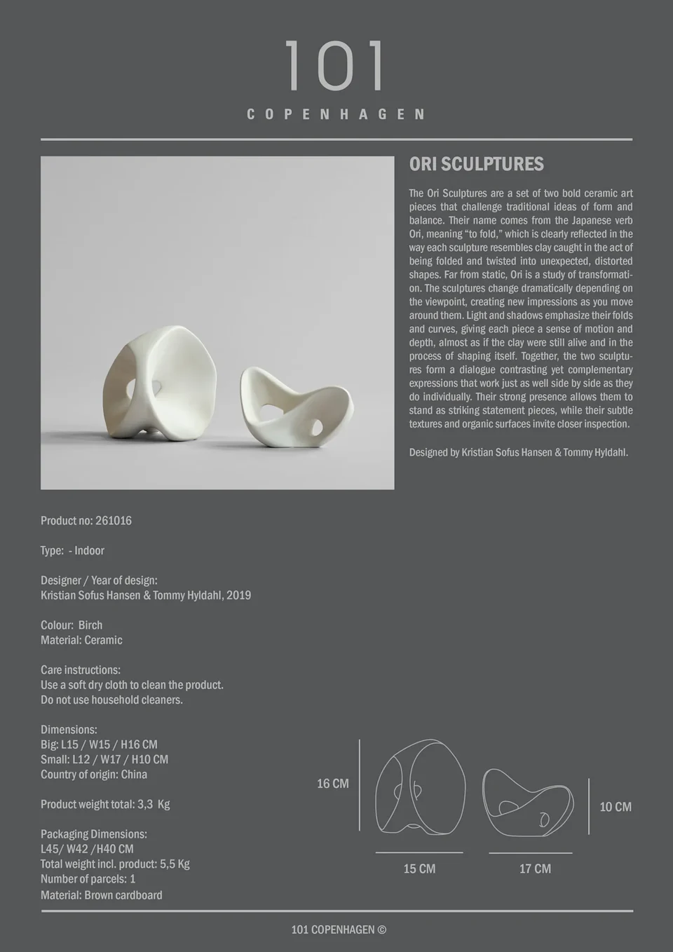 Ori 雕塑擺飾 - 樺木色