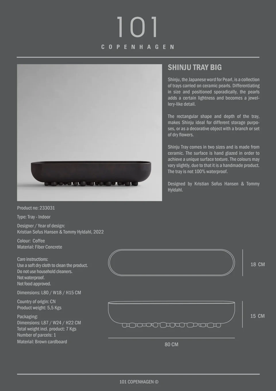 珍珠盤,大 - 咖啡色