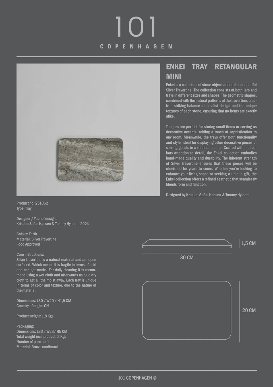 環形長方托盤,迷你 - 大地色