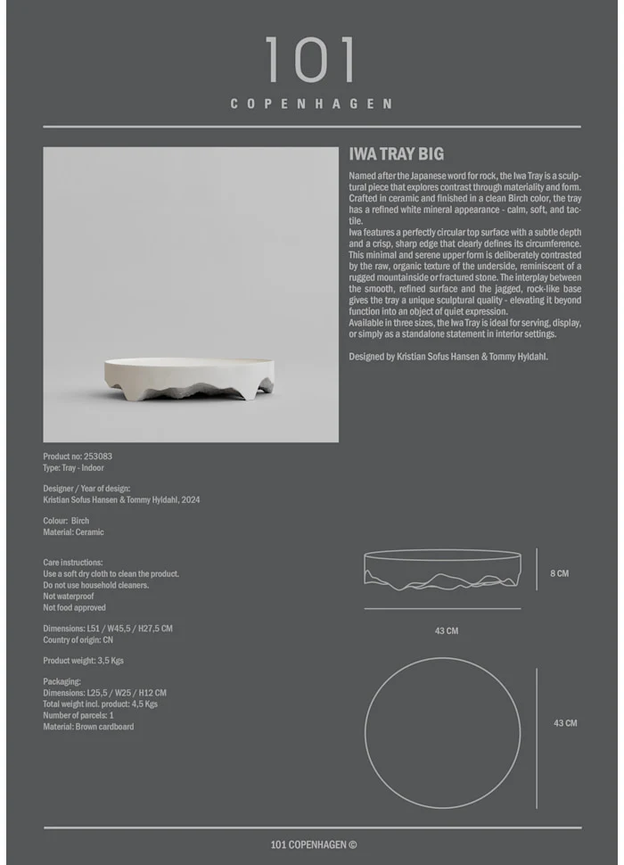 Iwa 托盤, 大 - 樺木色