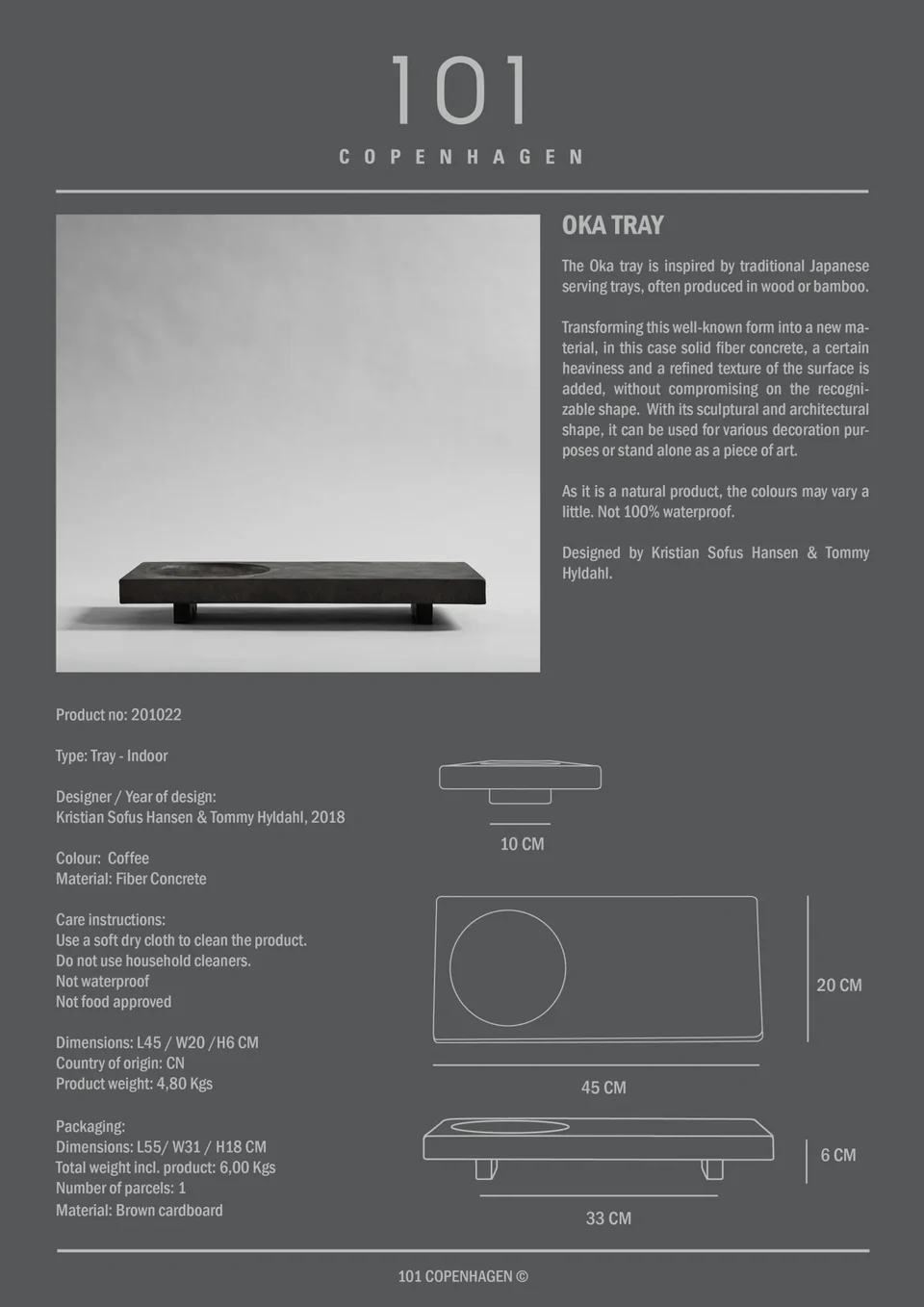 Oka托盤 - 咖啡色