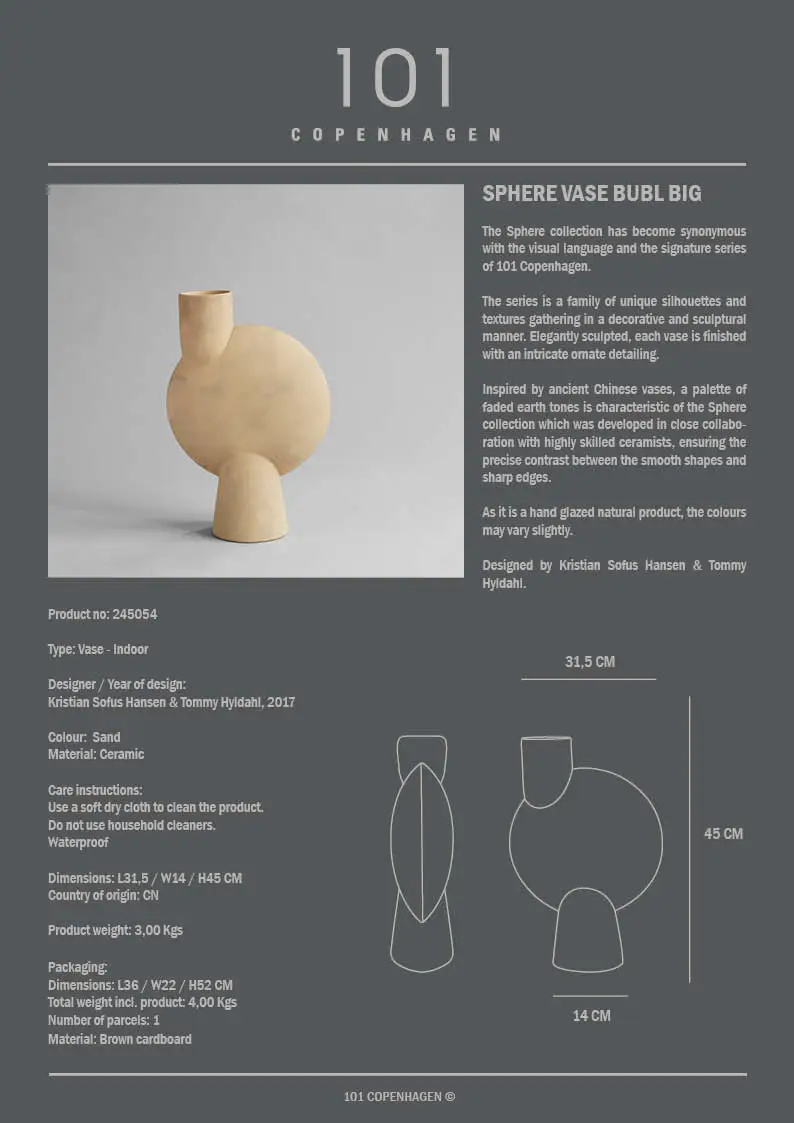 泡泡花瓶,大 - 沙色