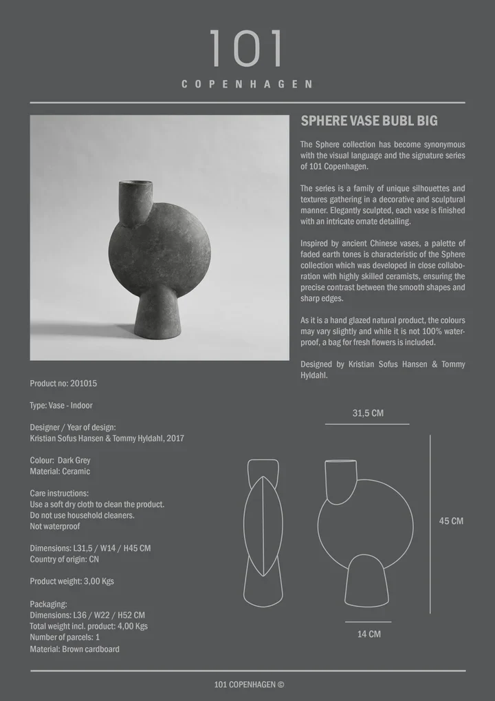 泡泡花瓶,大 - 深灰色