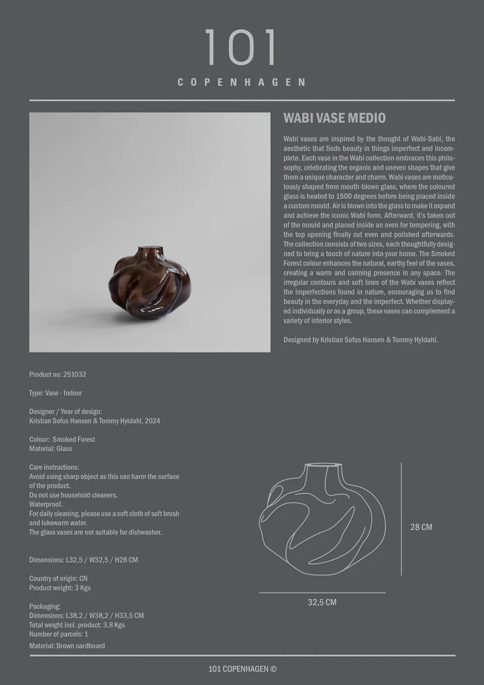 侘寂花瓶,中型 - 煙霧森林