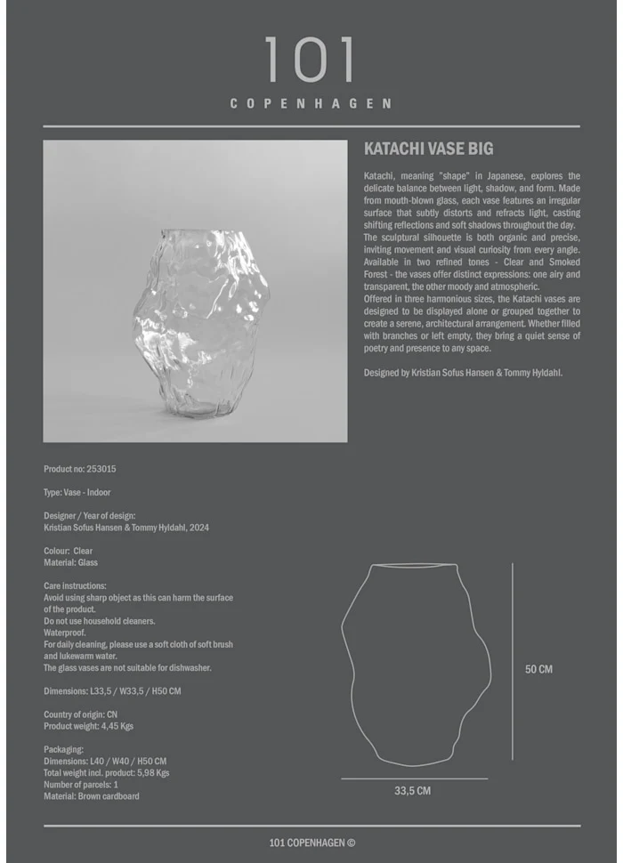 Katachi 花瓶, 大 - 透明色