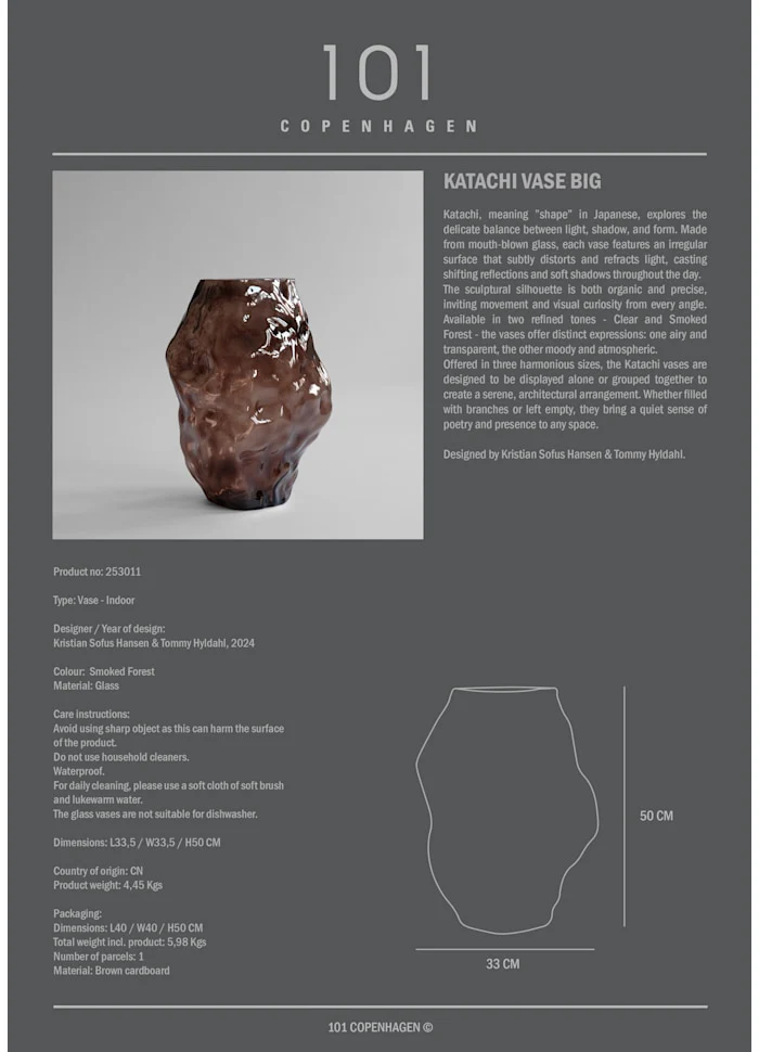 Katachi 花瓶,大 - 煙霧森林色