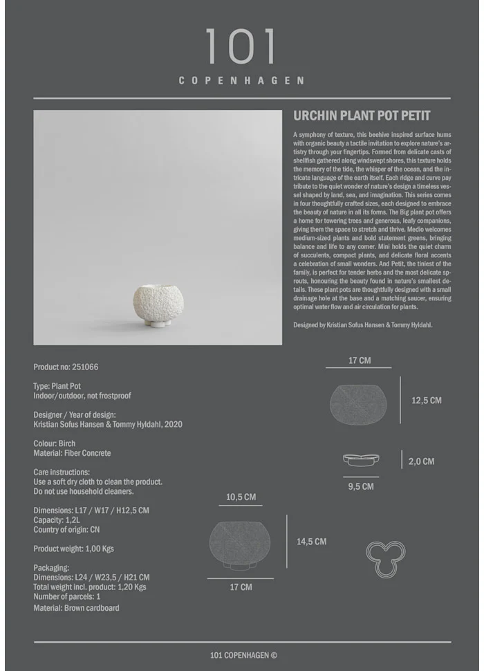 海膽花盆,迷你 - 蜂巢紋