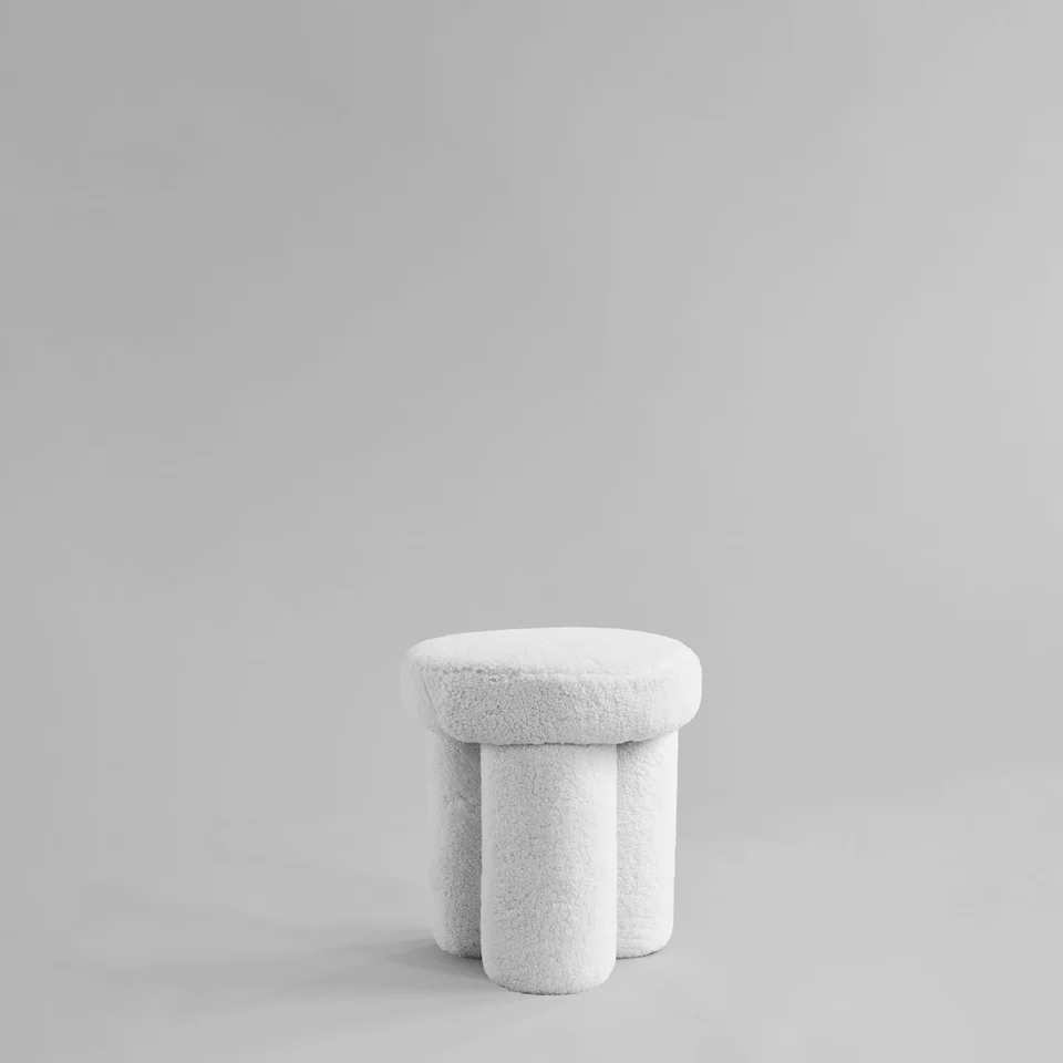 Big Foot 大腳凳,羊毛皮 - 白色