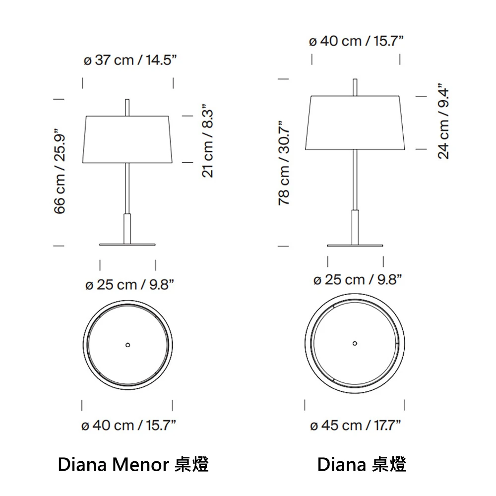 Diana / Diana Menor 桌燈