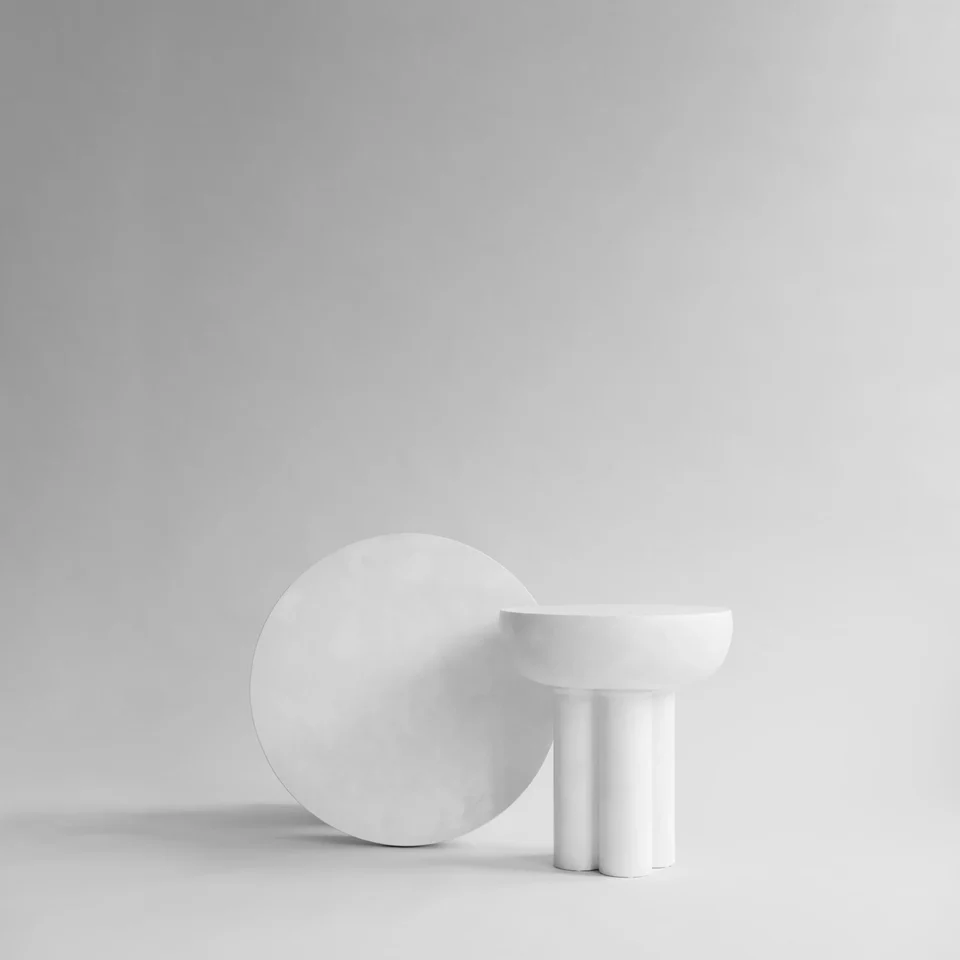 皇冠桌,高 - 骨白色