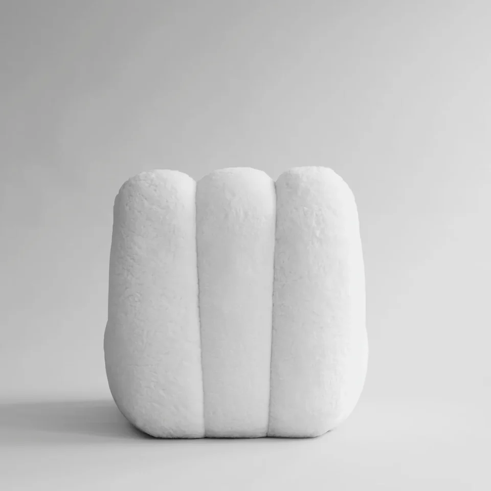 Toe椅,羊毛皮 - 白色