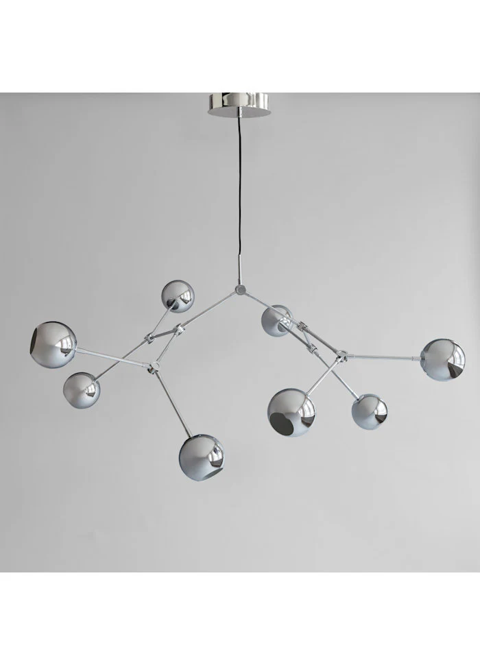 滴形圓球吊燈,大 - 鉻色(5m)