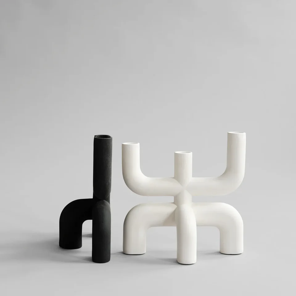 眼鏡蛇燭台 - 骨白色