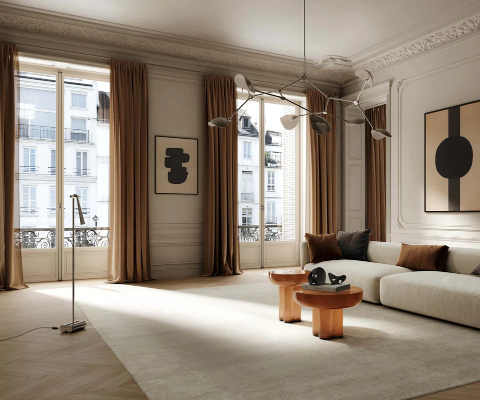 皇冠桌,高 - 焦糖色