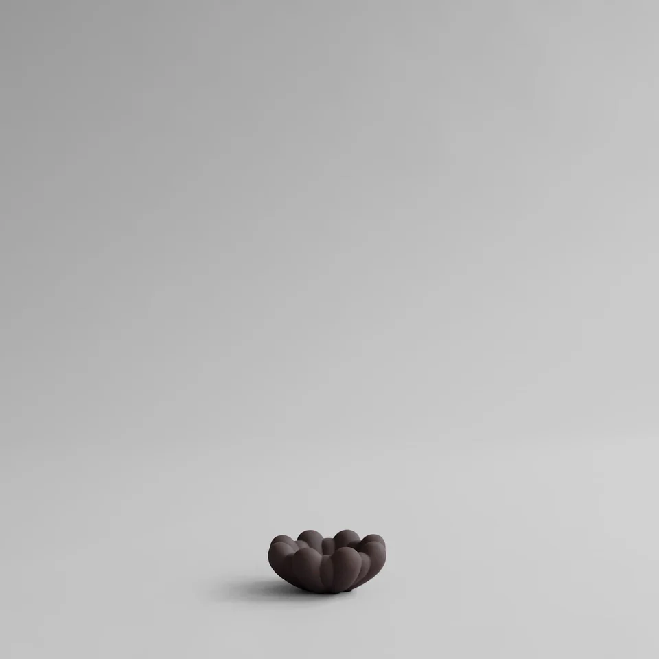 綻放陶盤,迷你 - 巧克力棕色