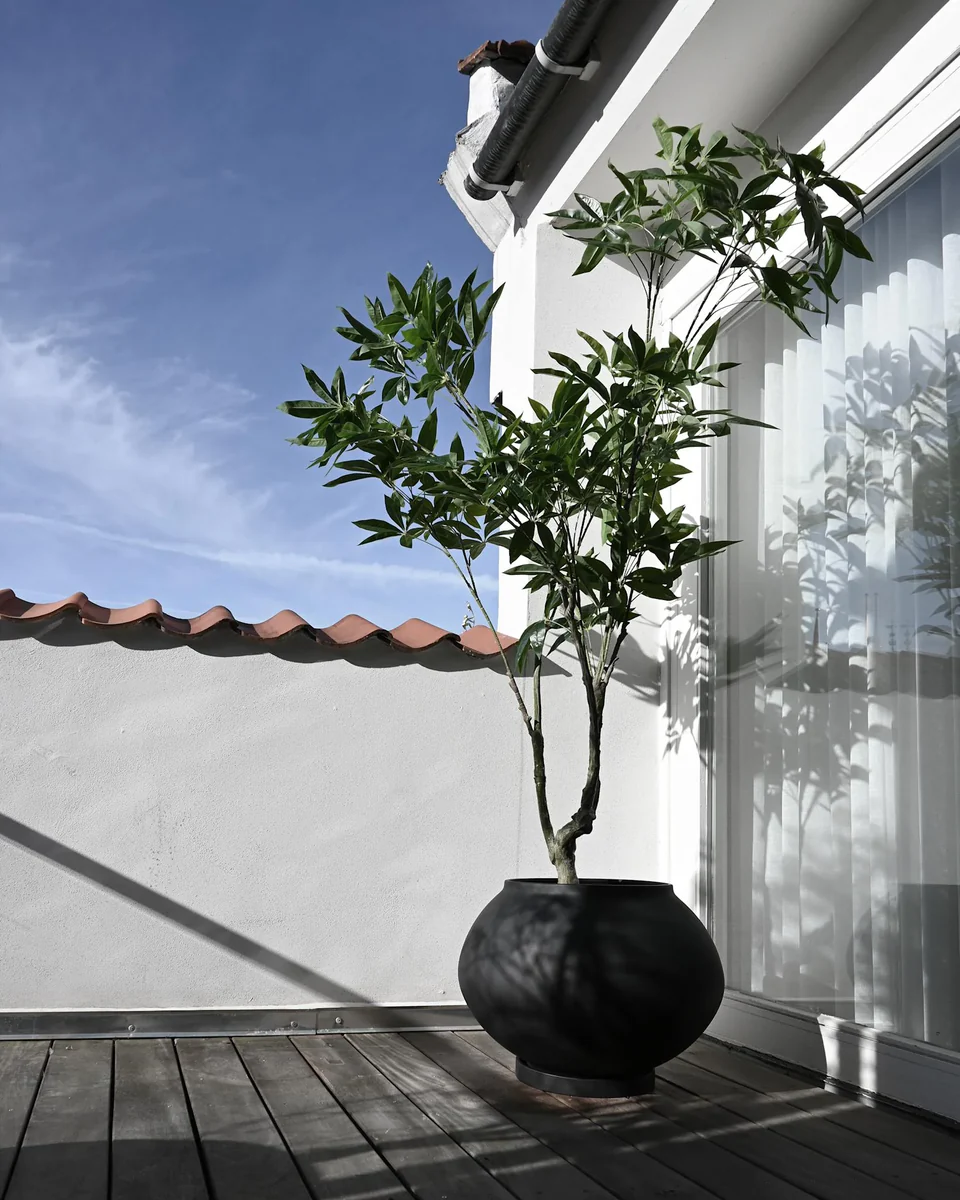 素直花盆,特大 - 黑色