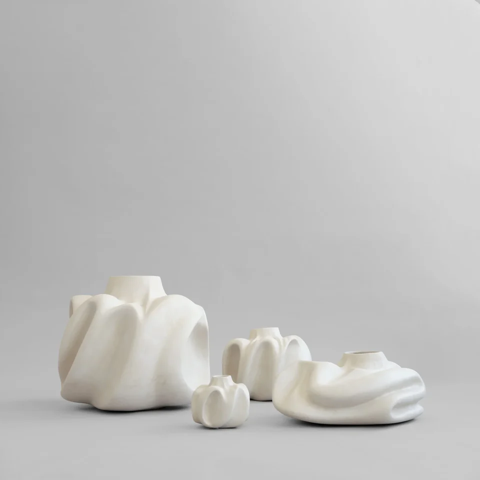 侘寂花瓶,中型 - 白樺色