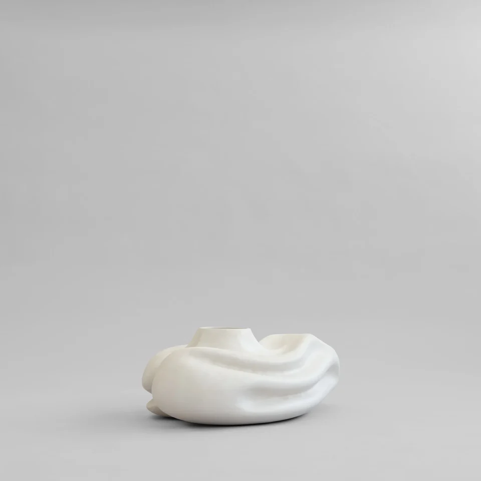 侘寂花瓶,矮胖型 - 白樺色