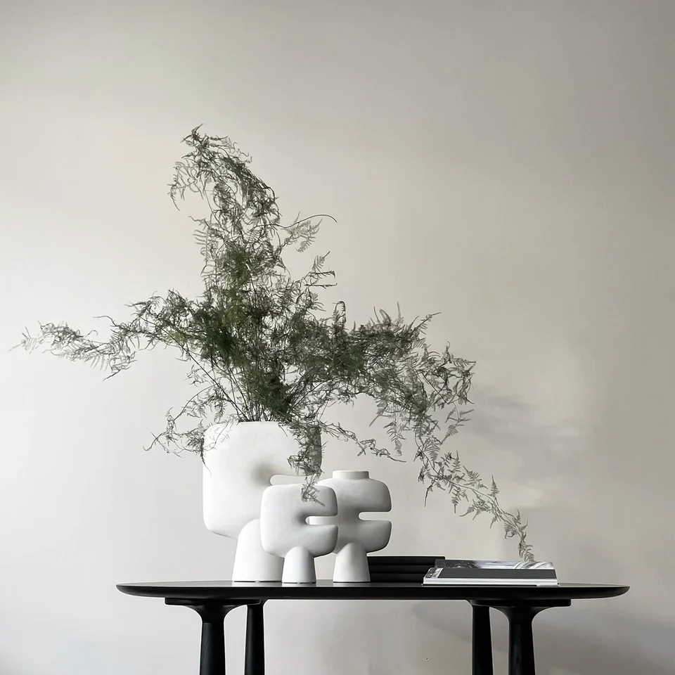 部落花瓶,大 - 骨白色