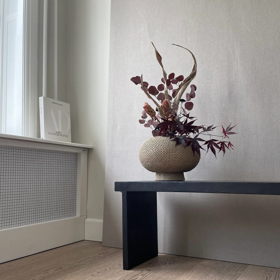 Kabin 圓形花瓶,網紋款 - 沙色