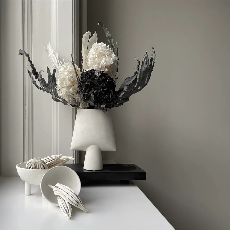 Sphere球形花瓶,四方形,迷你 - 骨白色