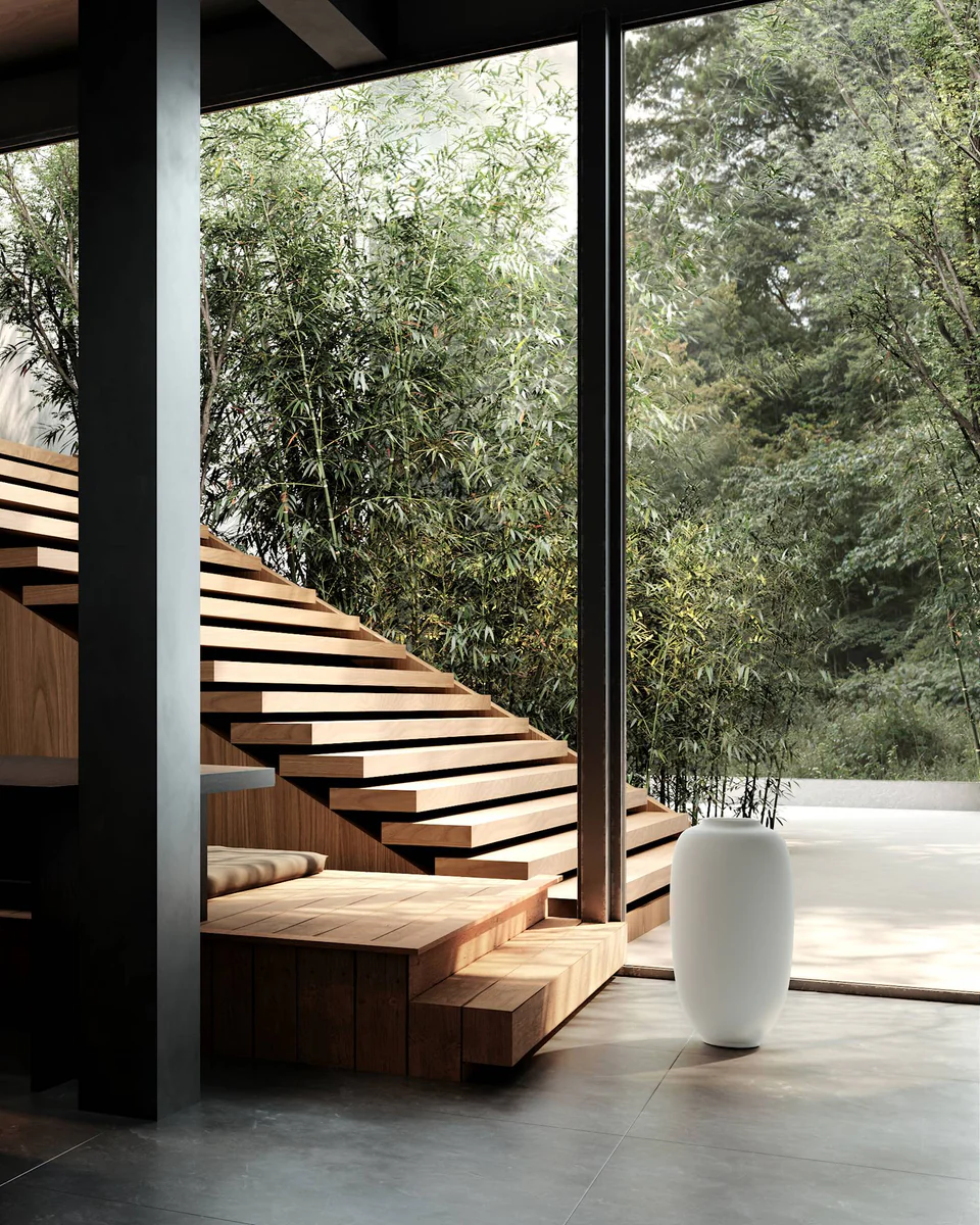 素直花瓶,細長特大 - 白樺色