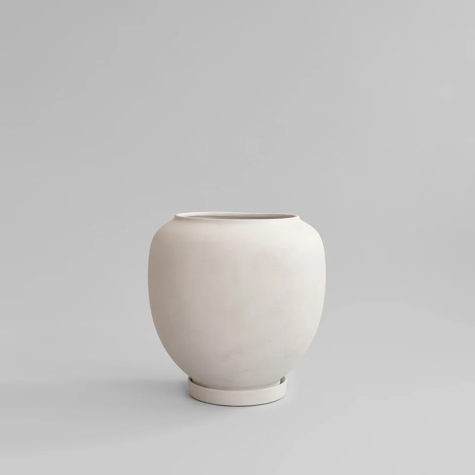 素直植栽盆,霧面大 - 樺木色