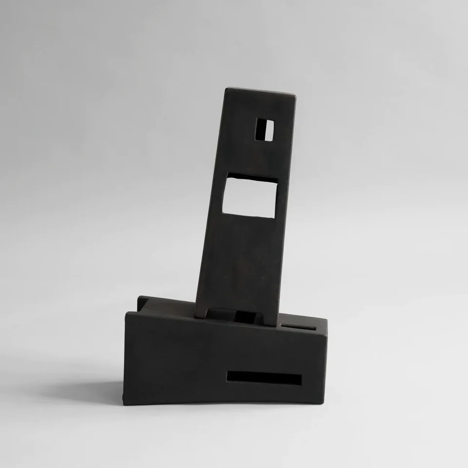 廢墟花瓶,矮胖型- 咖啡色