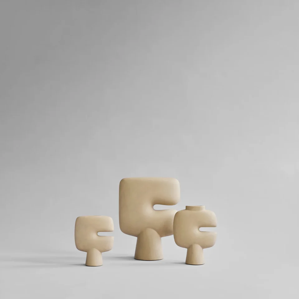 部落花瓶,中型 - 沙色