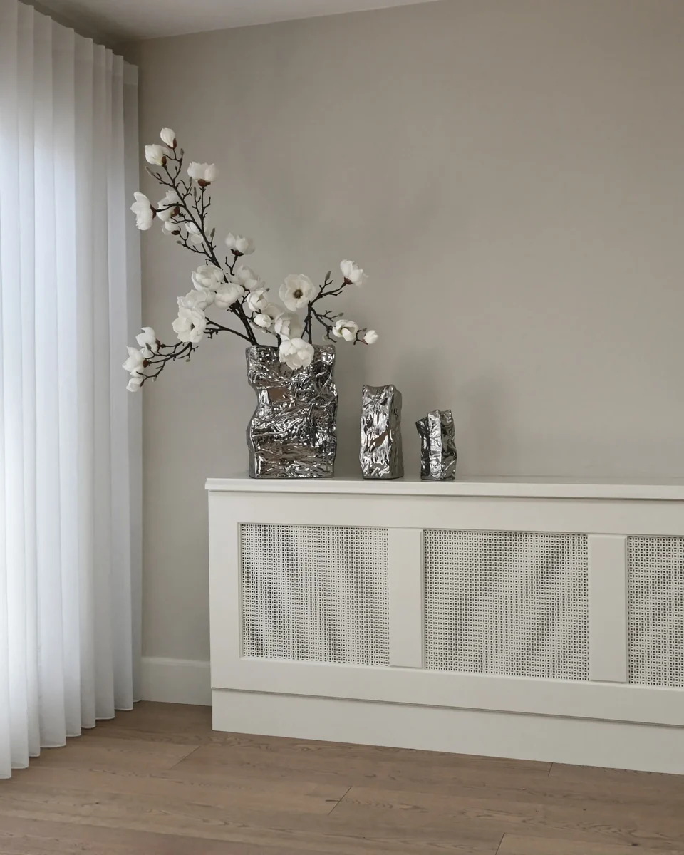 皺褶花瓶,迷你 - 鉻銀