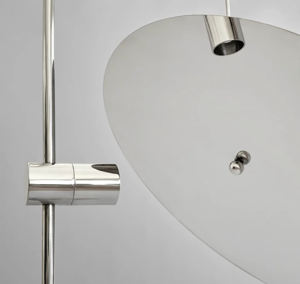 月亮落地燈 - 鉻銀